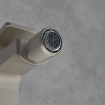 Baterie pentru bideu Villeroy&Boch, Architectura Square, cu ventil cu tijă, brushed nickel